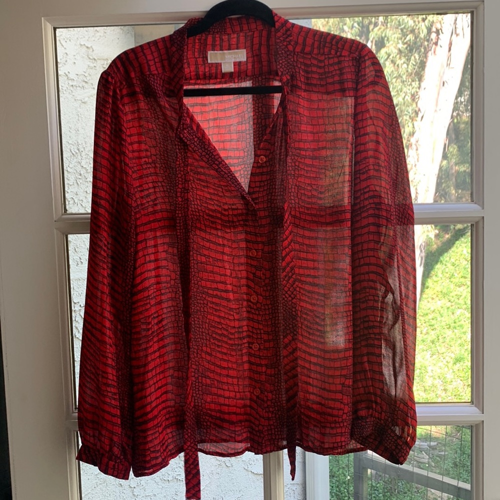 Michael Kors tie neck blouse
